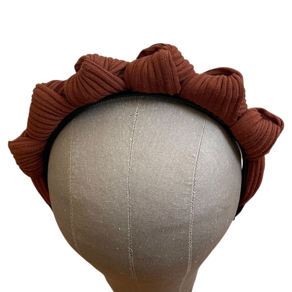 4/$25 Hadas by Kidichic Brown Ribbed Knot Headband - Picture 2 of 6